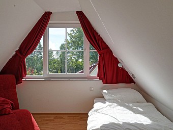Schlafbereich im Spitzboden